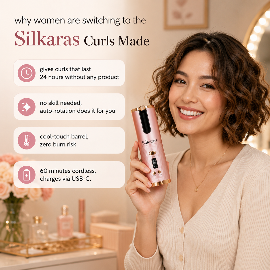 Cordless Auto-Rotating Hair Curler for Effortless, Everyday Curls