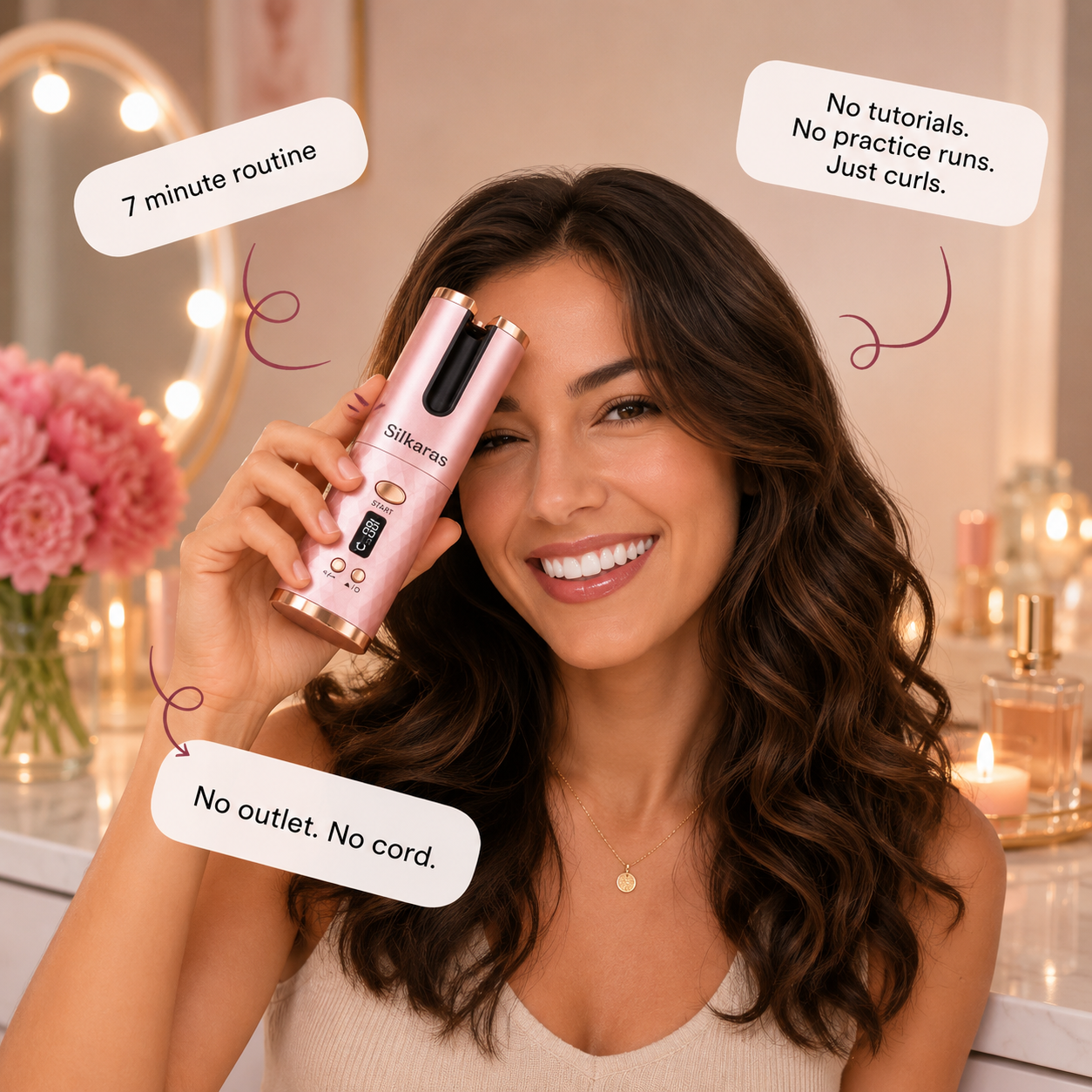 Cordless Auto-Rotating Hair Curler for Effortless, Everyday Curls