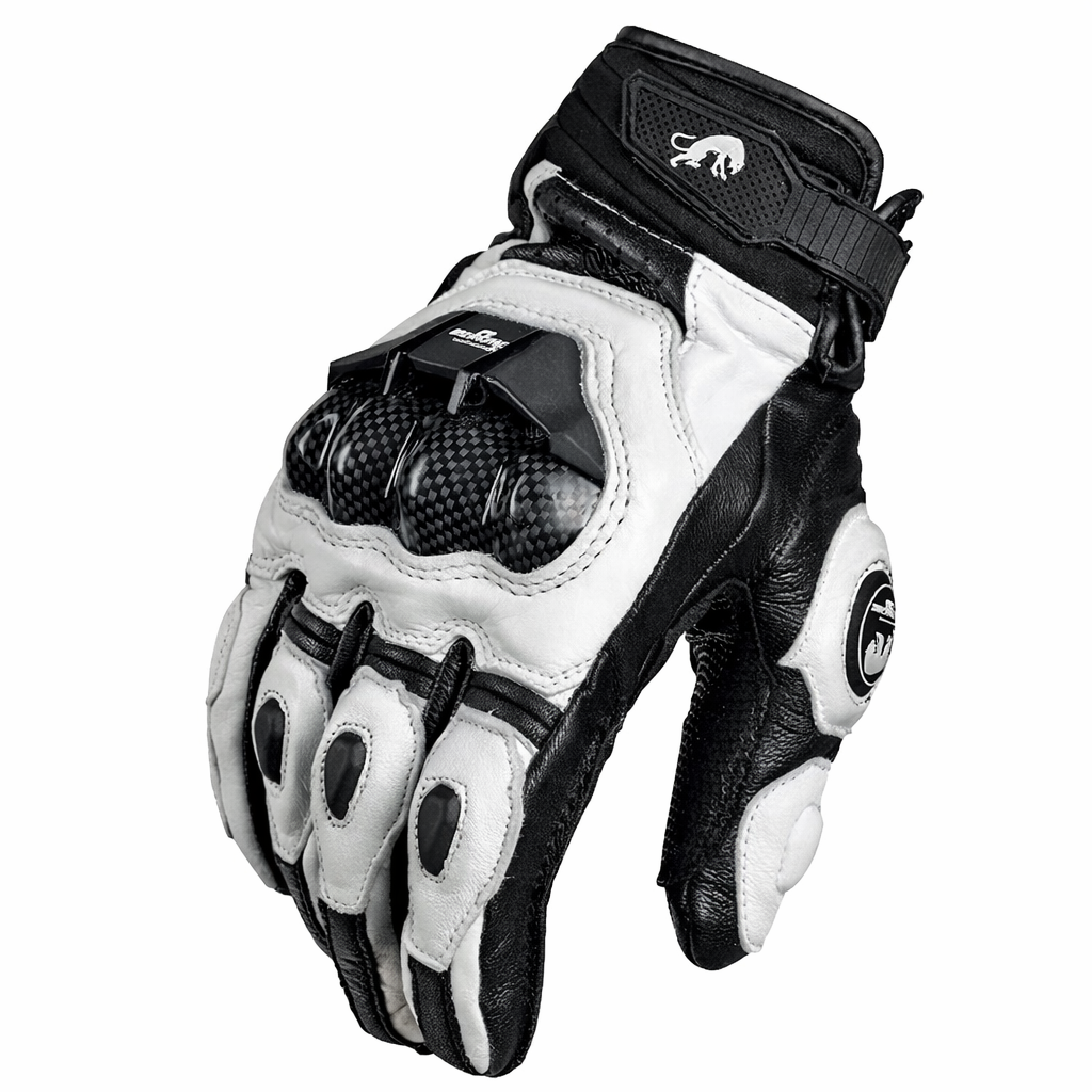 Guanti da moto BikerZonez™ in pelle corazzata – Protezione in carbonio per nocche | meowbutter