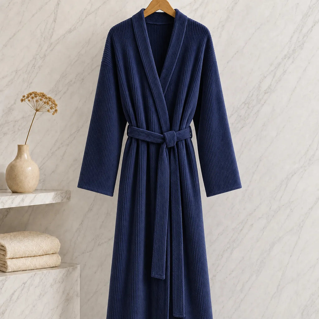 Lounge Robe In Fleece Fabric For Cozy Home Comfort