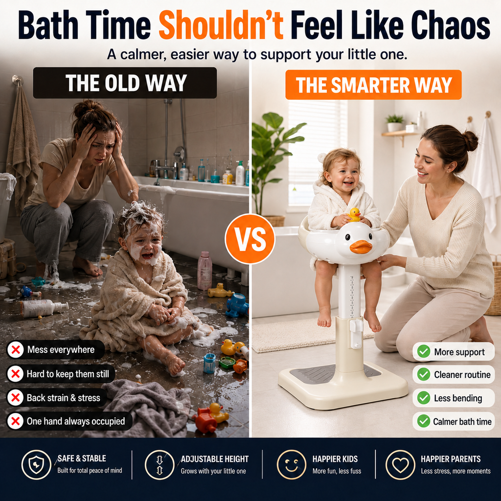 Hands-Free Upright Toddler Bath Stand