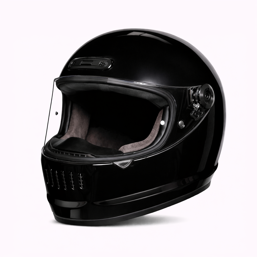 Capacete de Motociclista Retro de Cara Inteira ORZ Design Clássico - Meowbutter