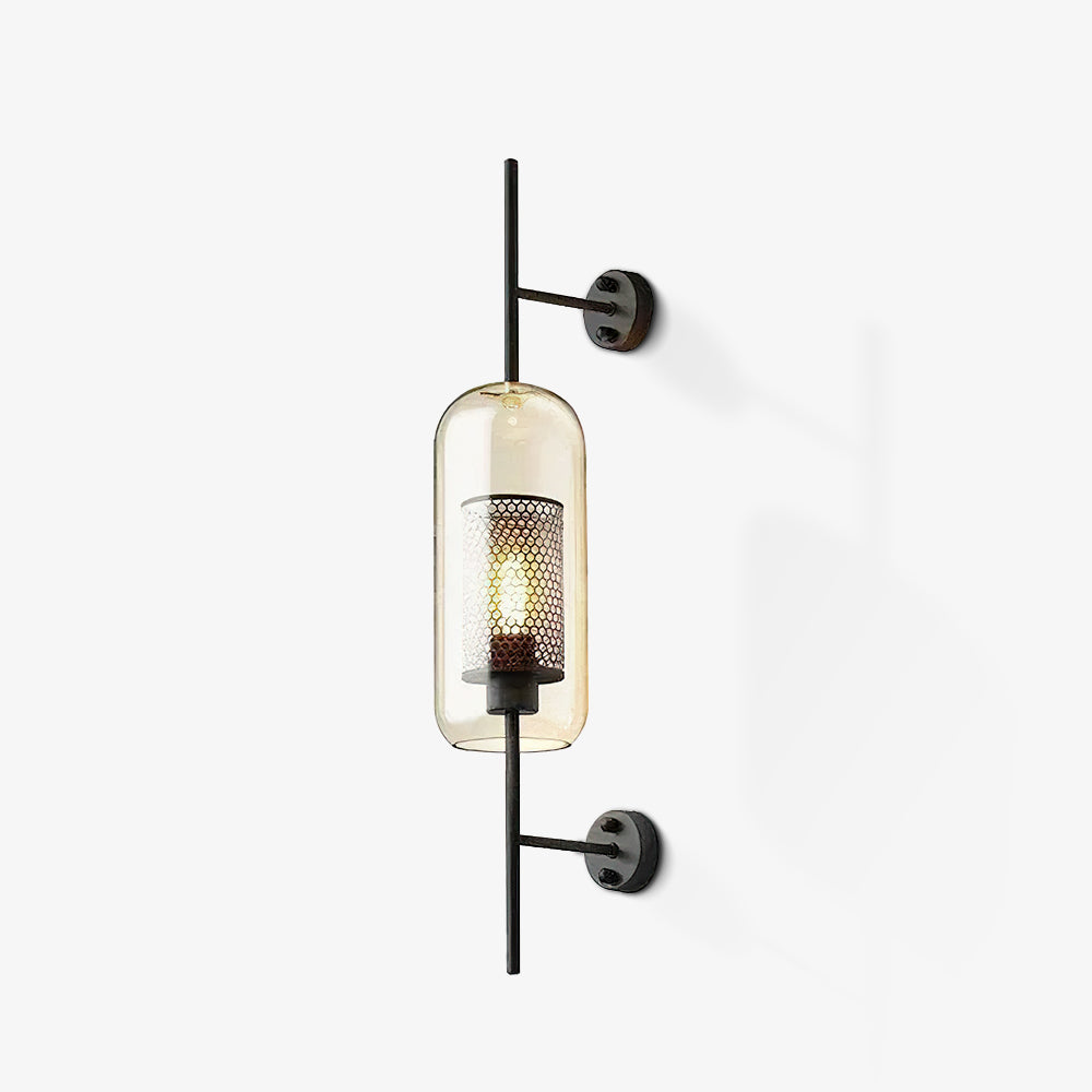 Nastavitelná skleněná nástěnná lampa s měděným povrchem pro moderní interiéry