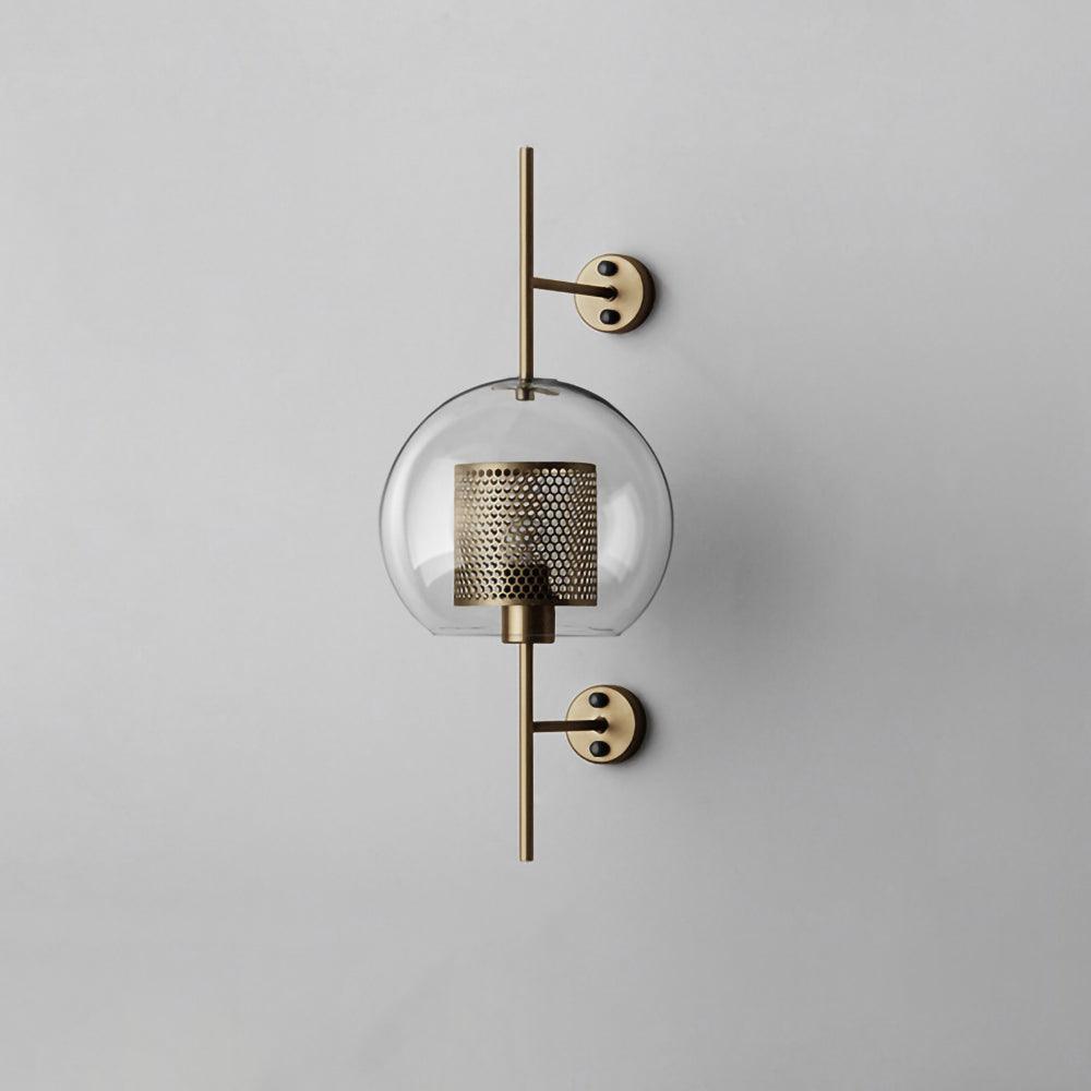 Nastavitelná skleněná nástěnná lampa s měděným povrchem pro moderní interiéry