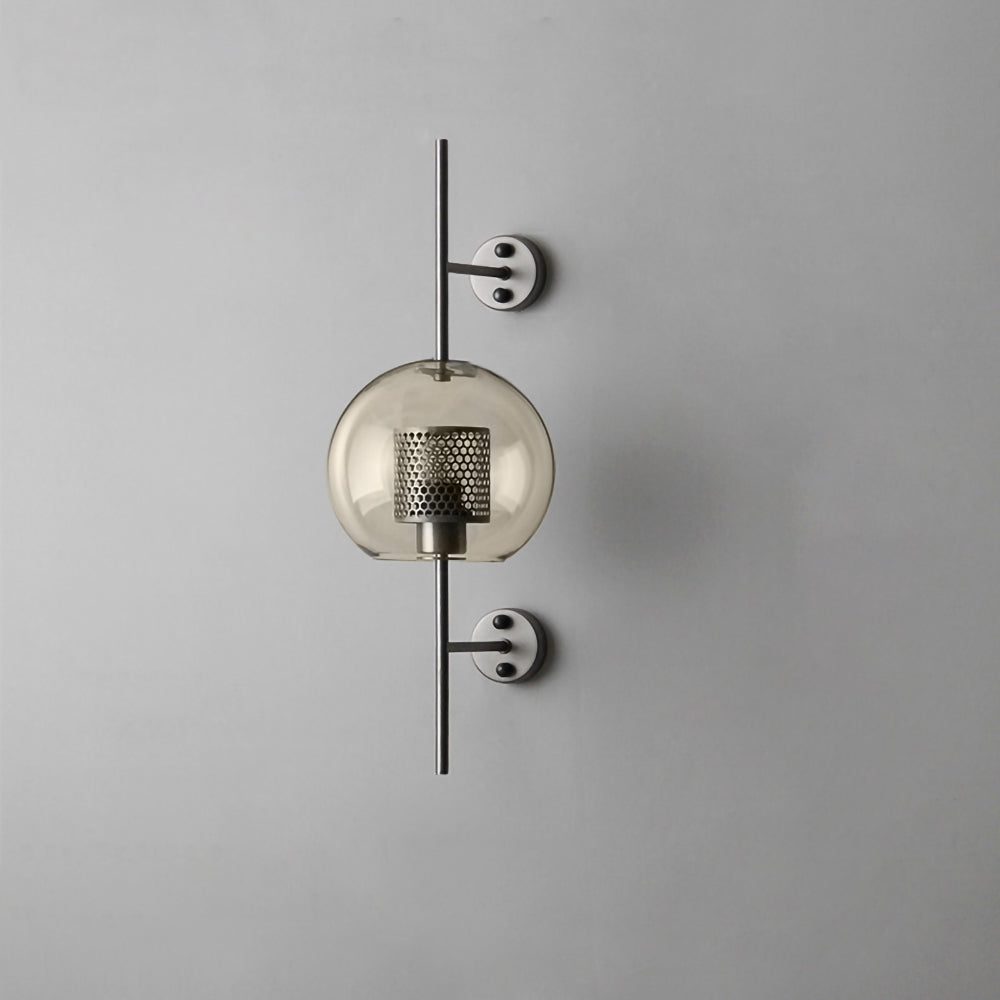 Nastavitelná skleněná nástěnná lampa s měděným povrchem pro moderní interiéry