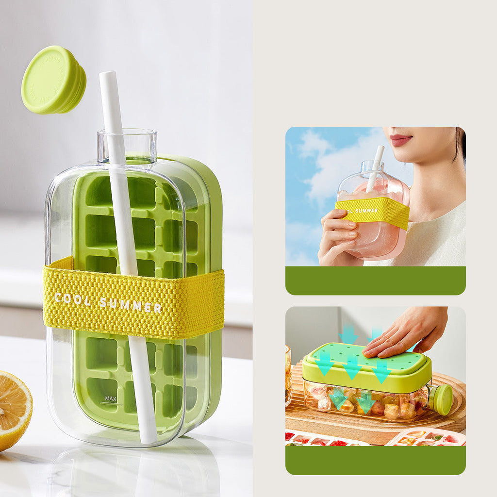 Elegáns, 2 az 1-ben hidratáló palack, 500 ml — beépített jégformás talppal