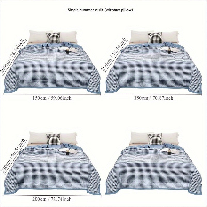 Chic Plaid Cooling Blanket — Lightweight Ultrasonic Quilted Layers