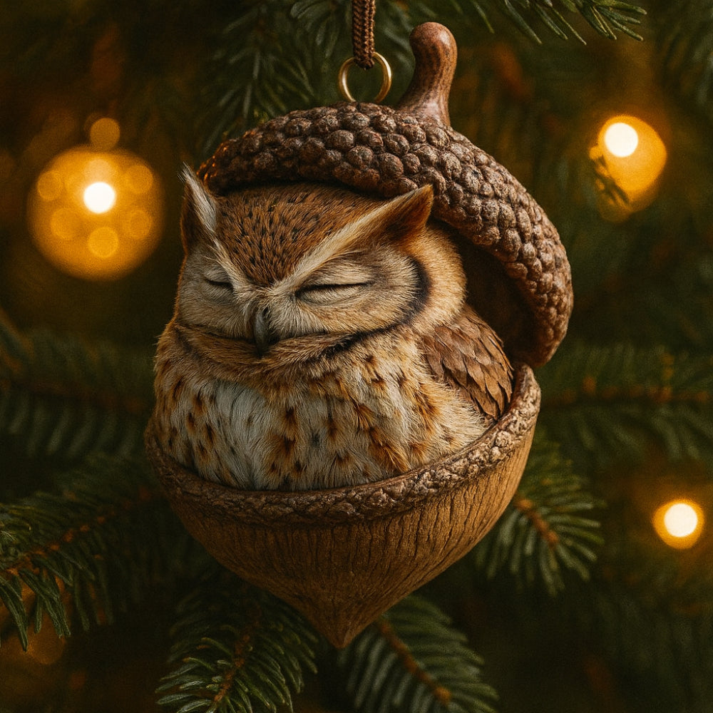 Christmas Ornaments Woodland Animal Acorn Tree Decor | Meowbutter