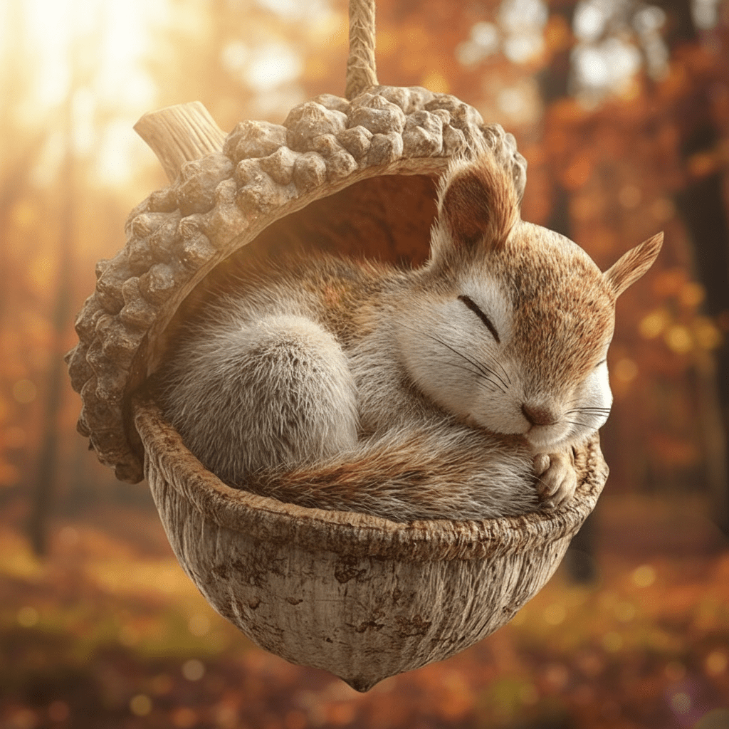 Christmas Tree Ornaments Handcrafted Woodland Animal Acorn Decorations | Meowbutter