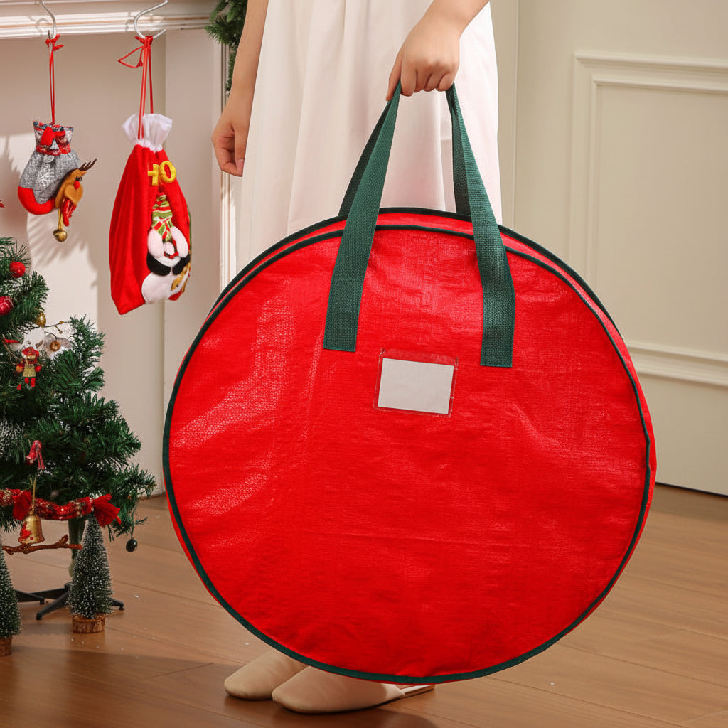 Polyester Christmas Ornament Storage Bag — Durable Woven Fabric