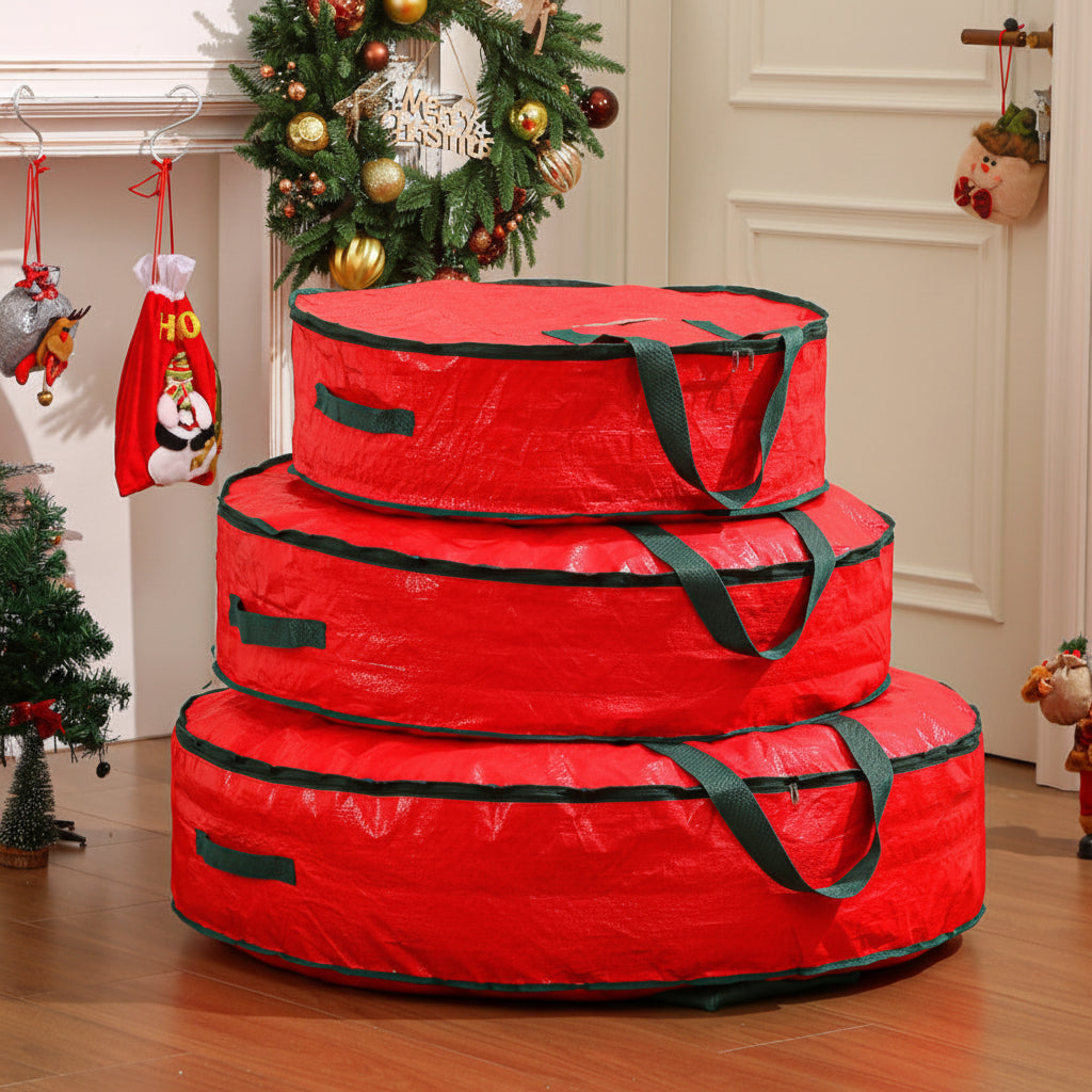 Polyester Christmas Ornament Storage Bag — Durable Woven Fabric