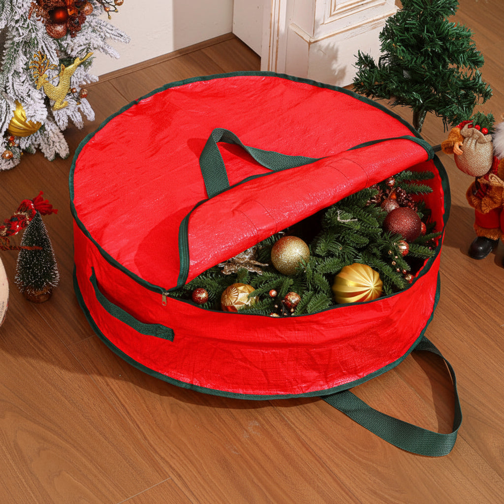 Polyester Christmas Ornament Storage Bag — Durable Woven Fabric