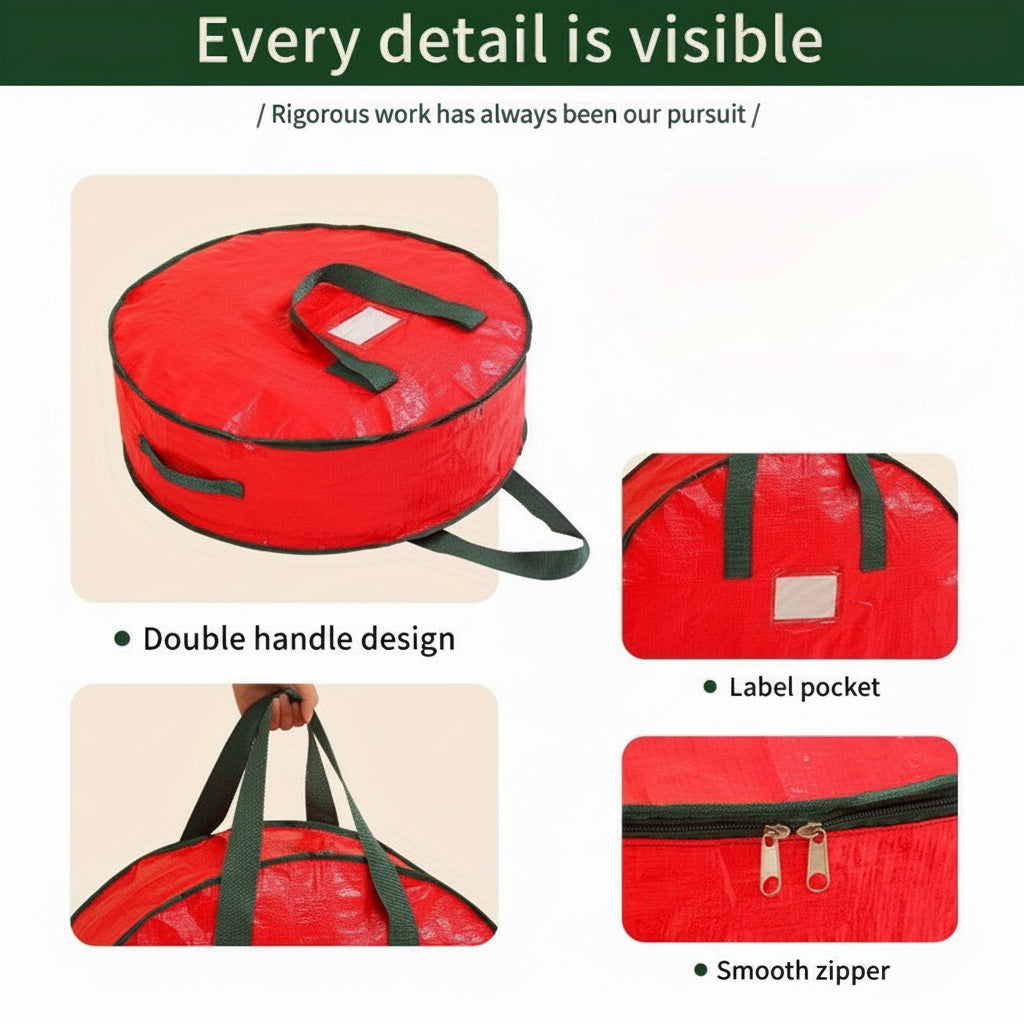 Polyester Christmas Ornament Storage Bag — Durable Woven Fabric