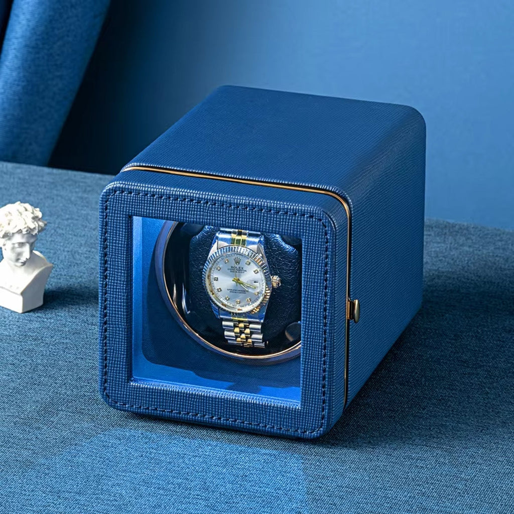 Automatický navíječ hodinek – 5 režimů otáčení – USB-C – Japonský motor – PU kůže – 5 barev | meowbutter