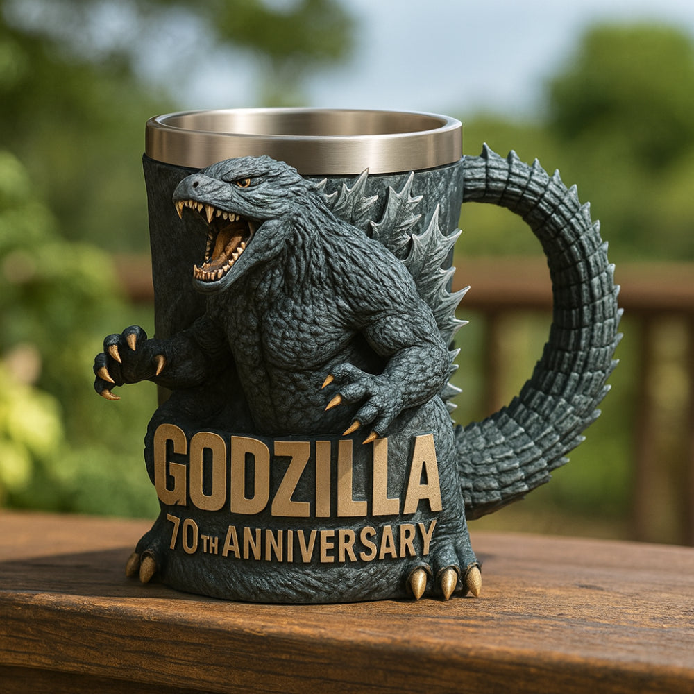 Figura de monstruo en taza de café, vajilla de cerámica esculpida en 3D | Meowbutter