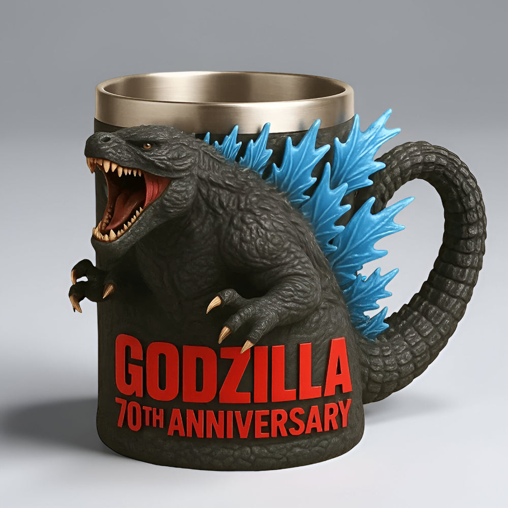 Figura de monstruo en taza de café, vajilla de cerámica esculpida en 3D | Meowbutter