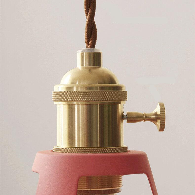 Colorful Industrial Pendant Light With Adjustable Height Metal Barn Shade