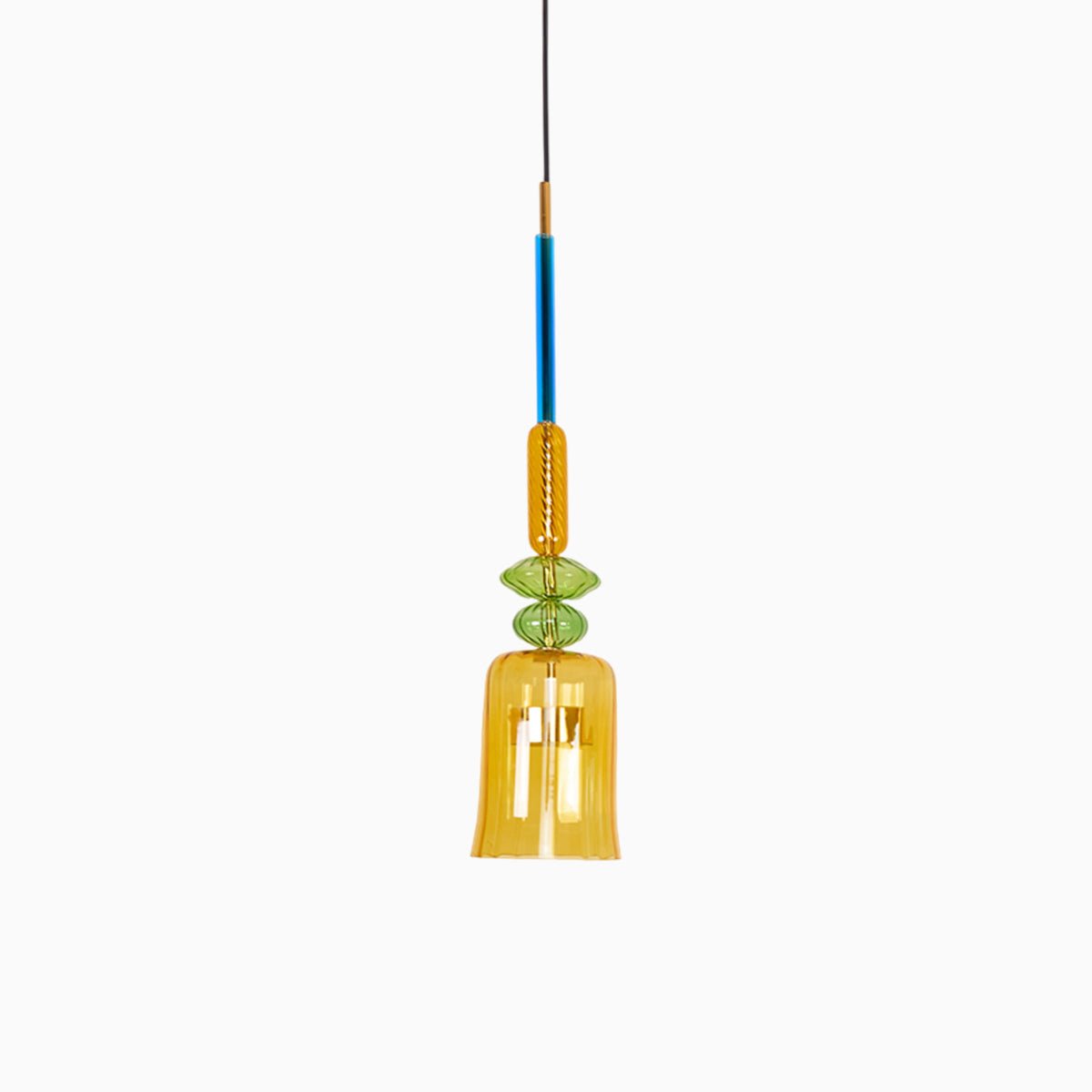 Colorful Stained Glass Pendant Light With Adjustable Height
