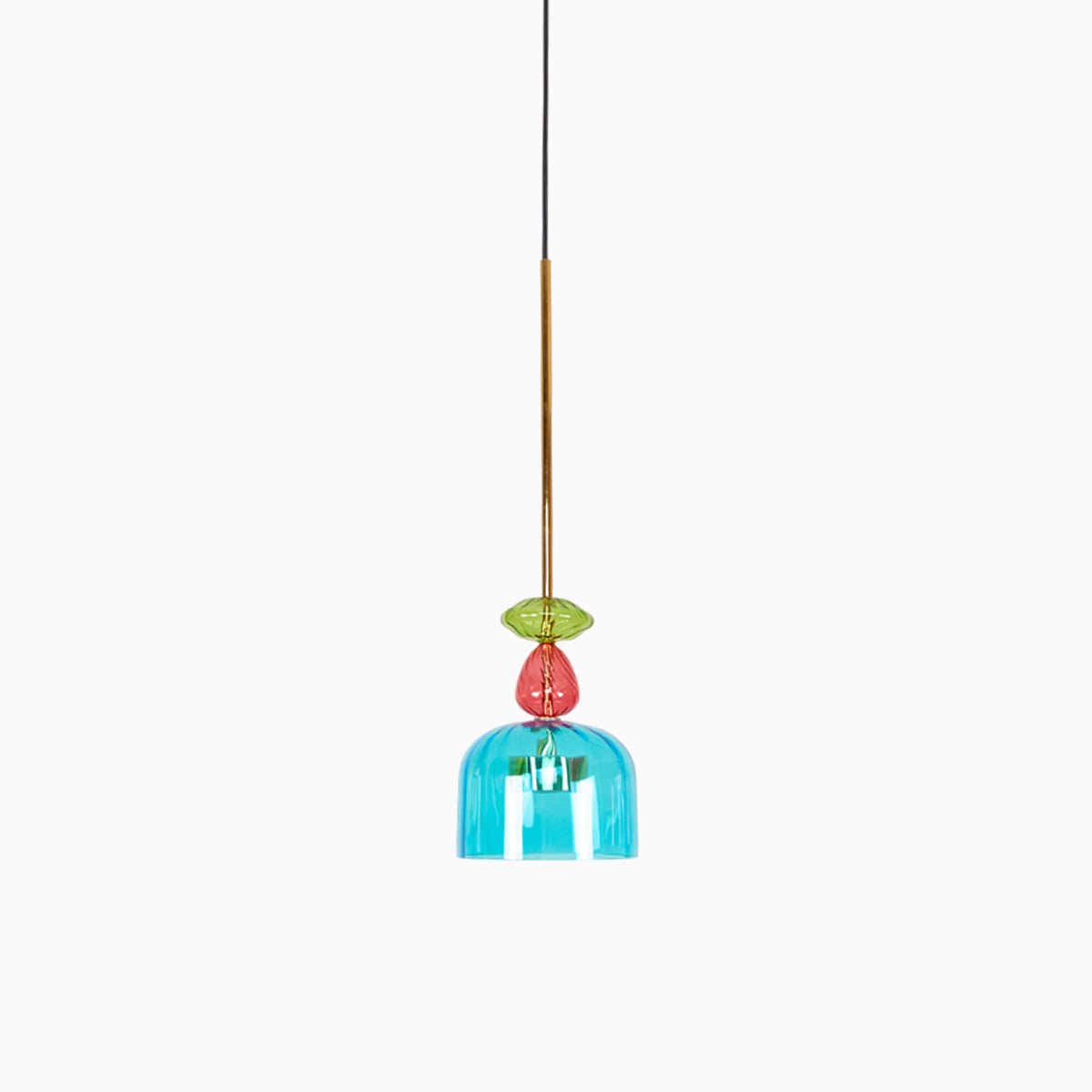 Colorful Stained Glass Pendant Light With Adjustable Height
