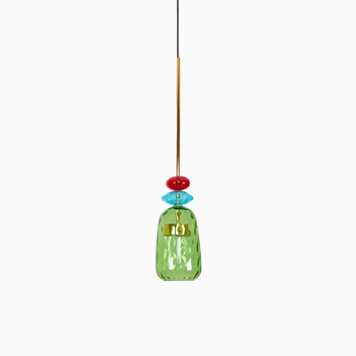 Colorful Stained Glass Pendant Light With Adjustable Height