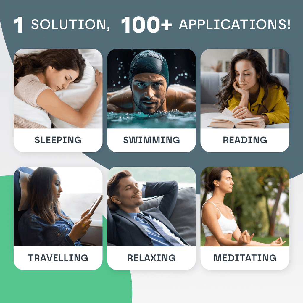 Tappi per le orecchie ComfortNest Sleep — riduzione del rumore di 33 dB, design sagomabile e aderente