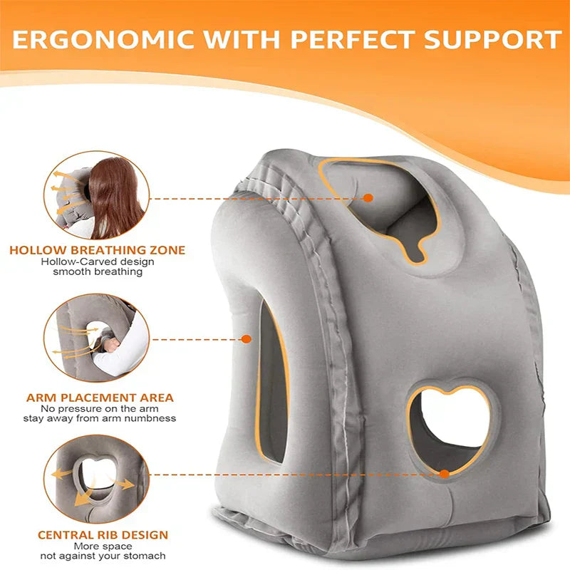ComfortRest ergonomisk pute – oppblåsbar pute, 45-graders nakkestøtte