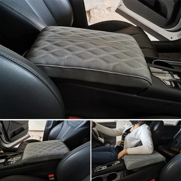 Comfort Drive Leather Armrest Cushion — Dense Memory Foam Console Rest