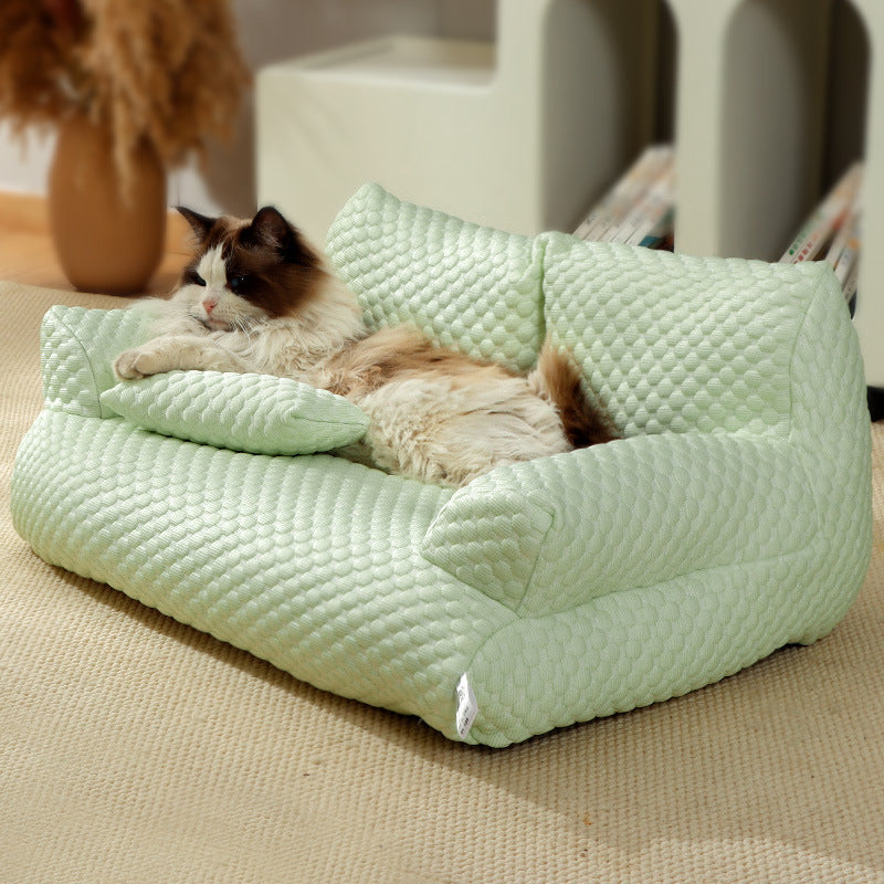 Chladivý pelíšek pro mazlíčky Comfort Haven — prodyšná tkanina
