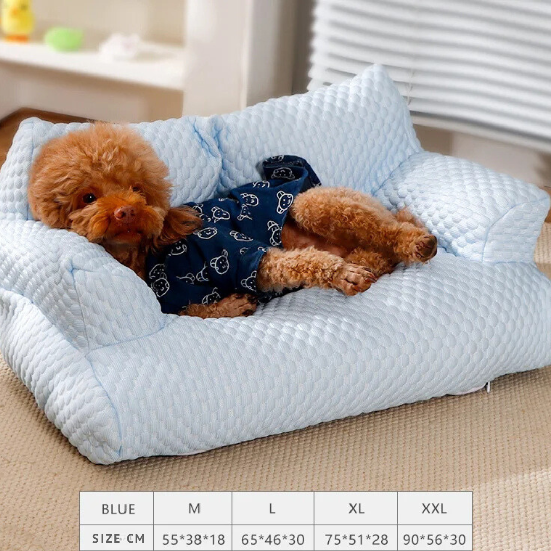Chladivý pelíšek pro mazlíčky Comfort Haven — prodyšná tkanina