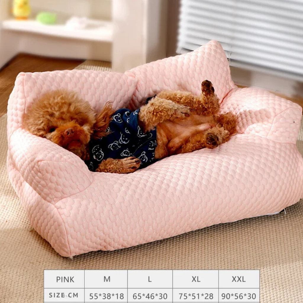 Chladivý pelíšek pro mazlíčky Comfort Haven — prodyšná tkanina