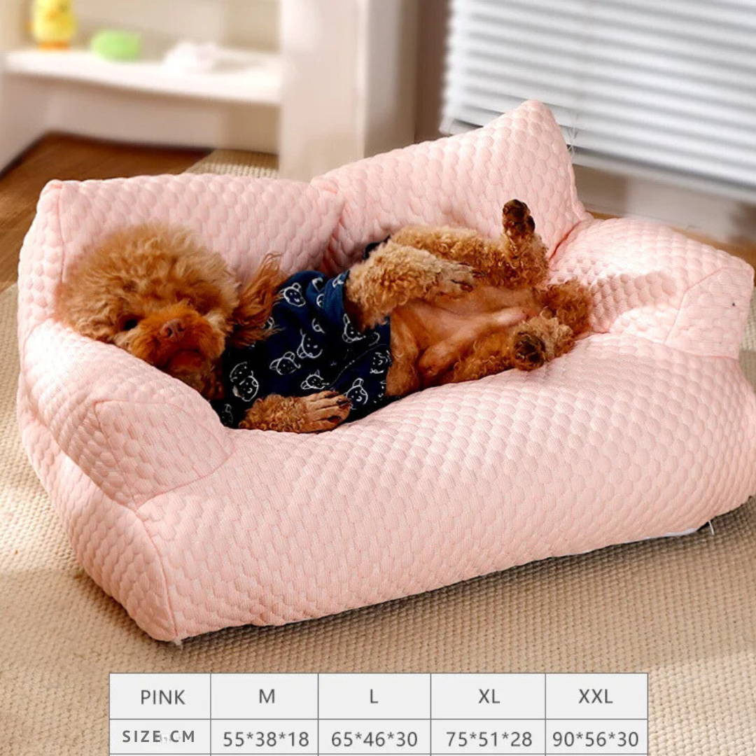 Chladivý pelíšek pro mazlíčky Comfort Haven — prodyšná tkanina