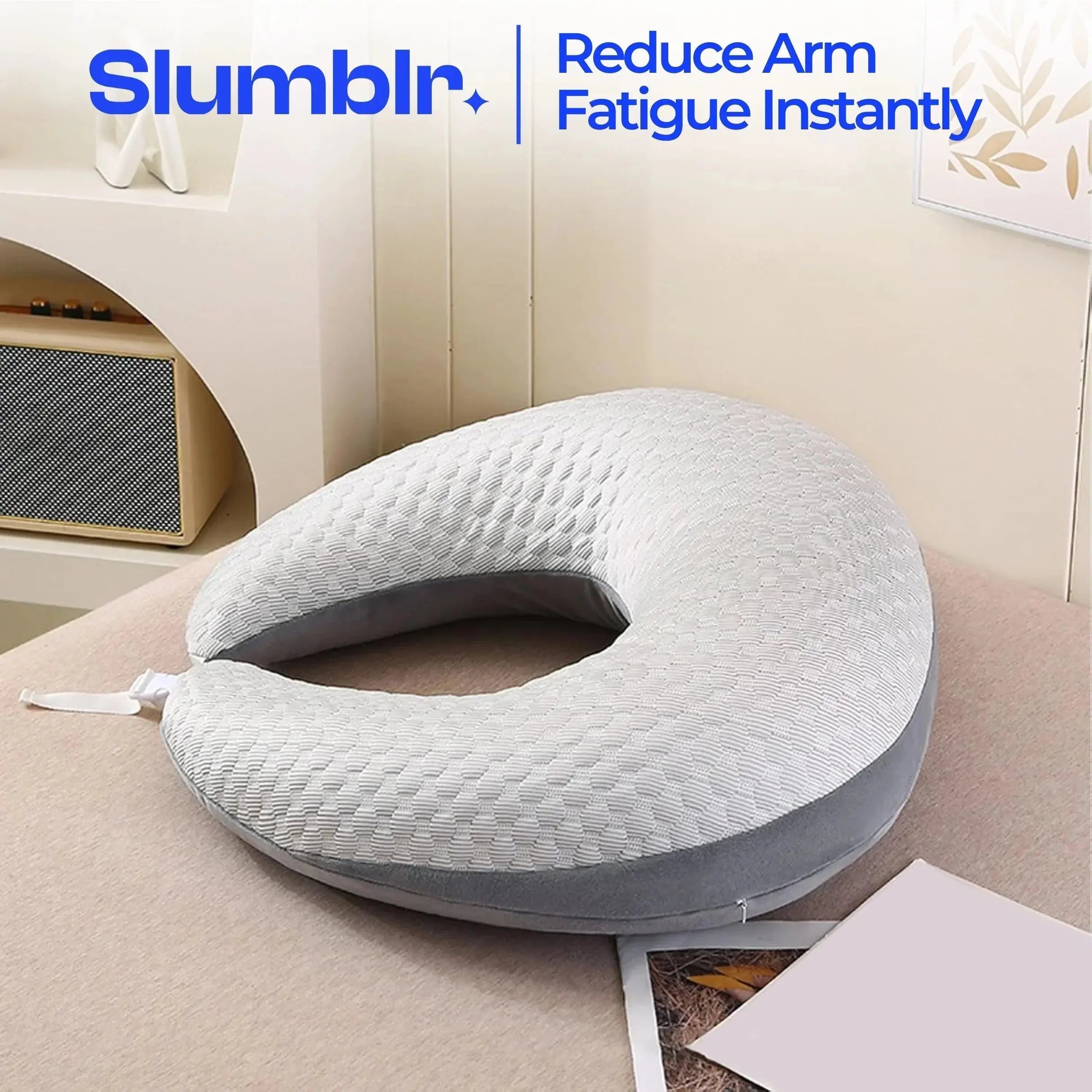 Ergonomický zádový polštář Comfort Haven ve tvaru U s integrovanou opěrkou paží