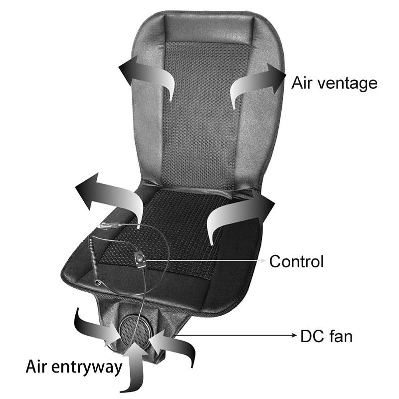 Comfort Ride Cooling Seat Cushion — Integrated Fan, Tool-Free Installation