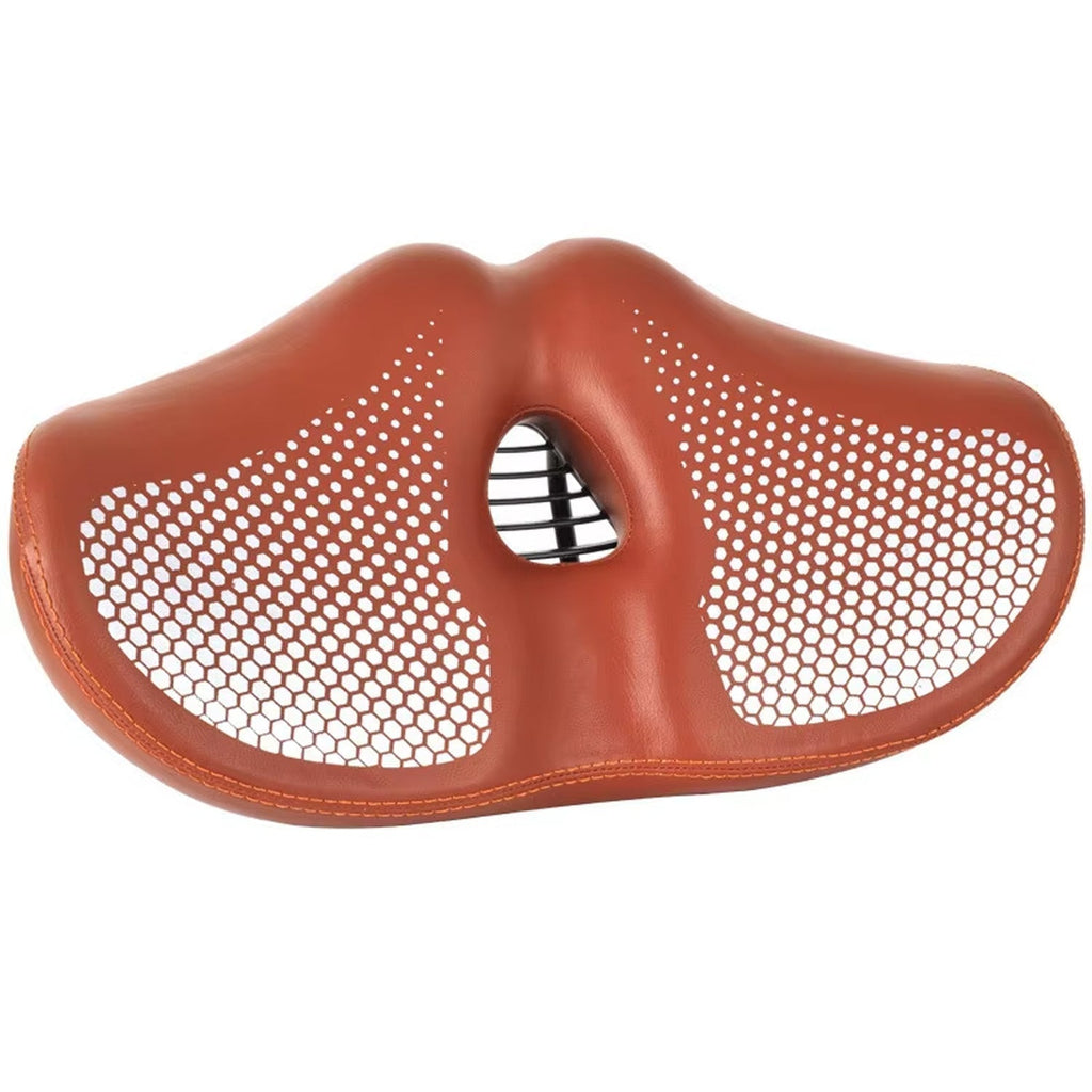 Noseless Bike Seat - Oversized - Shock Absorption - Optional LED Light - Black & Brown | meowbutter