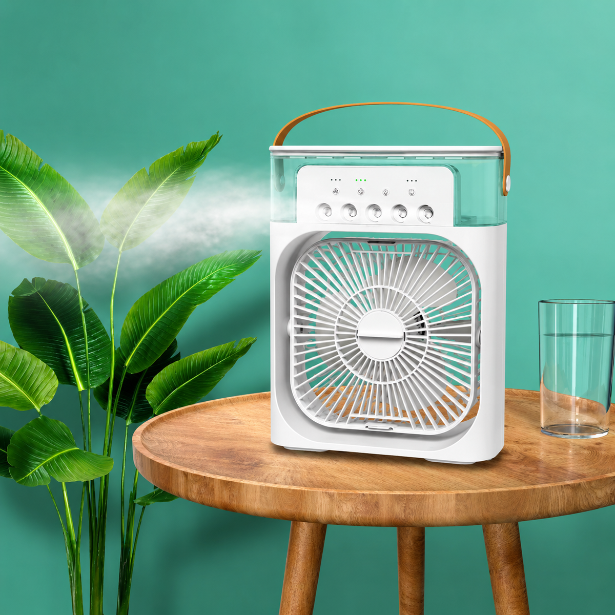 Enfriador de aire compacto — Ventilador de enfriamiento evaporativo, control remoto incluido