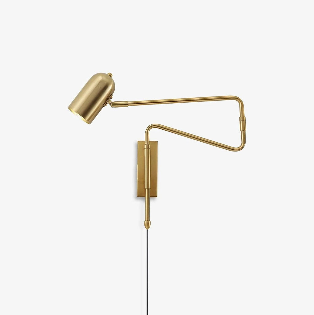 Contemporary Wall Light With Adjustable Arm, LED, Black Gold Finish
