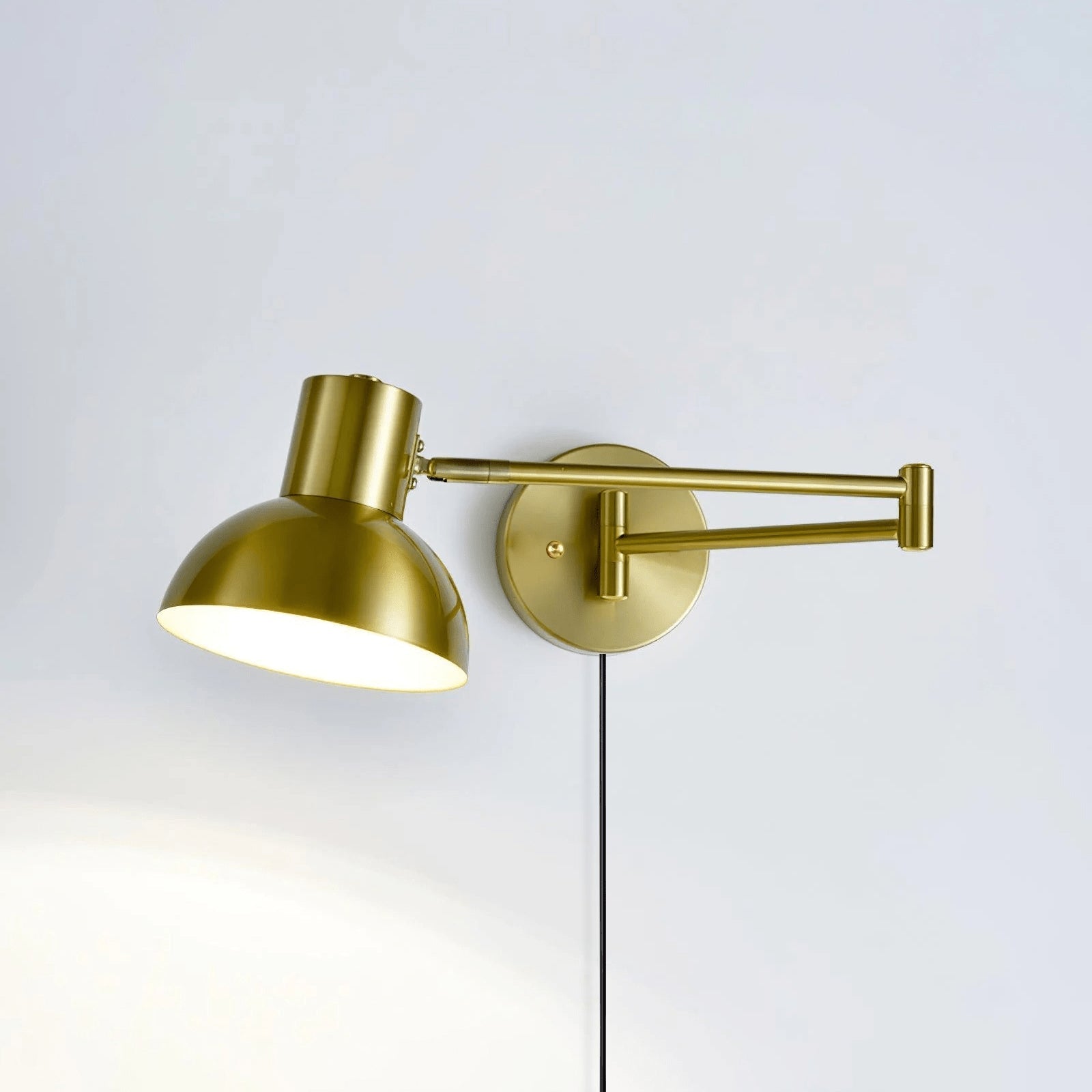 Contemporary Wall Light With Adjustable Arm, LED, Black Gold Finish