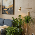 Contemporary Wall Light With Adjustable Arm, LED, Black Gold Finish