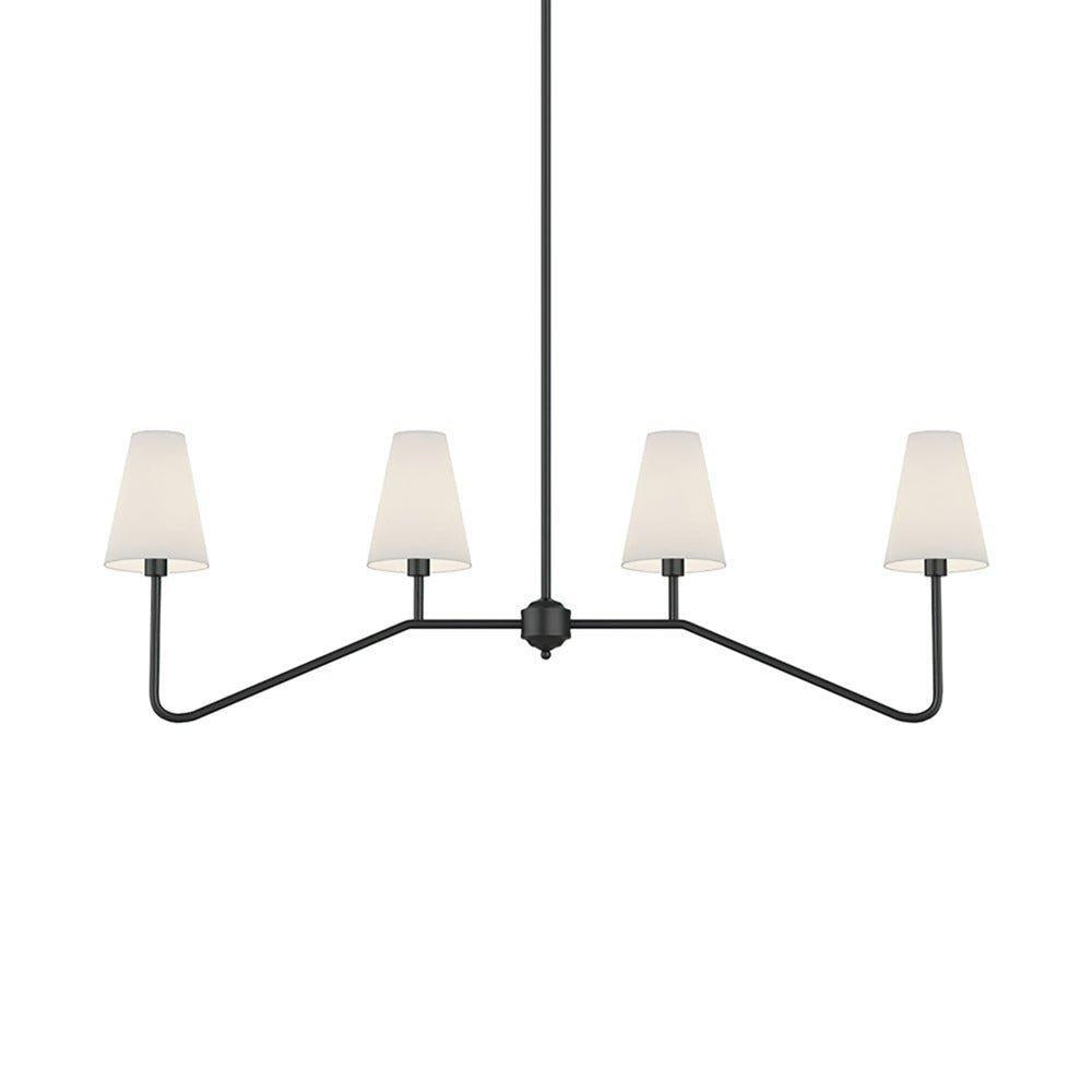 Lámpara de araña de latón con cuatro luces y altura ajustable, diseño moderno