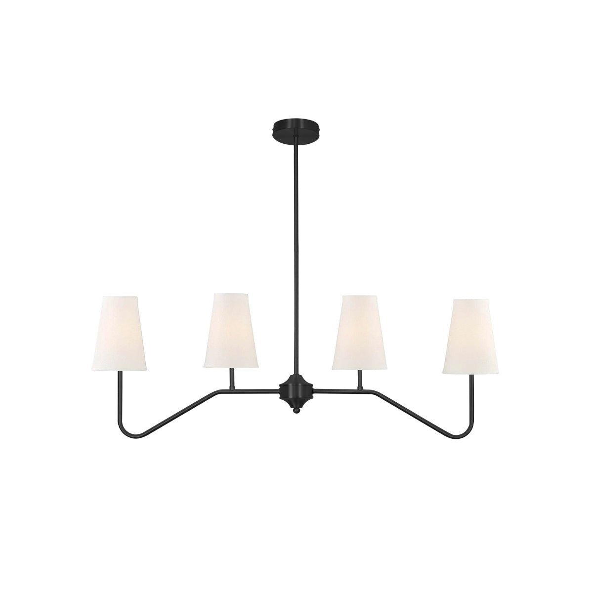 Lámpara de araña de latón con cuatro luces y altura ajustable, diseño moderno