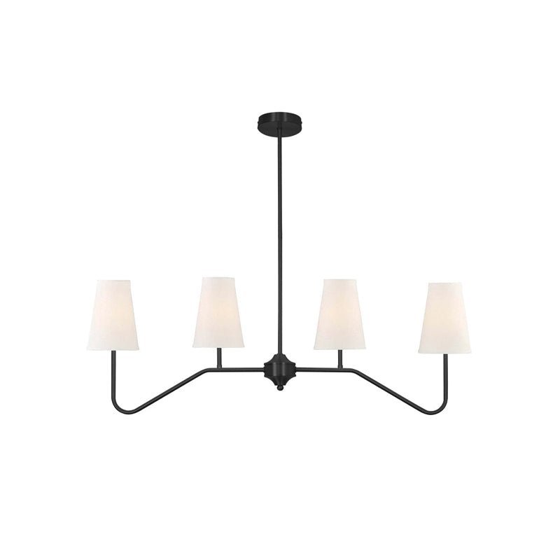 Lámpara de araña de latón con cuatro luces y altura ajustable, diseño moderno