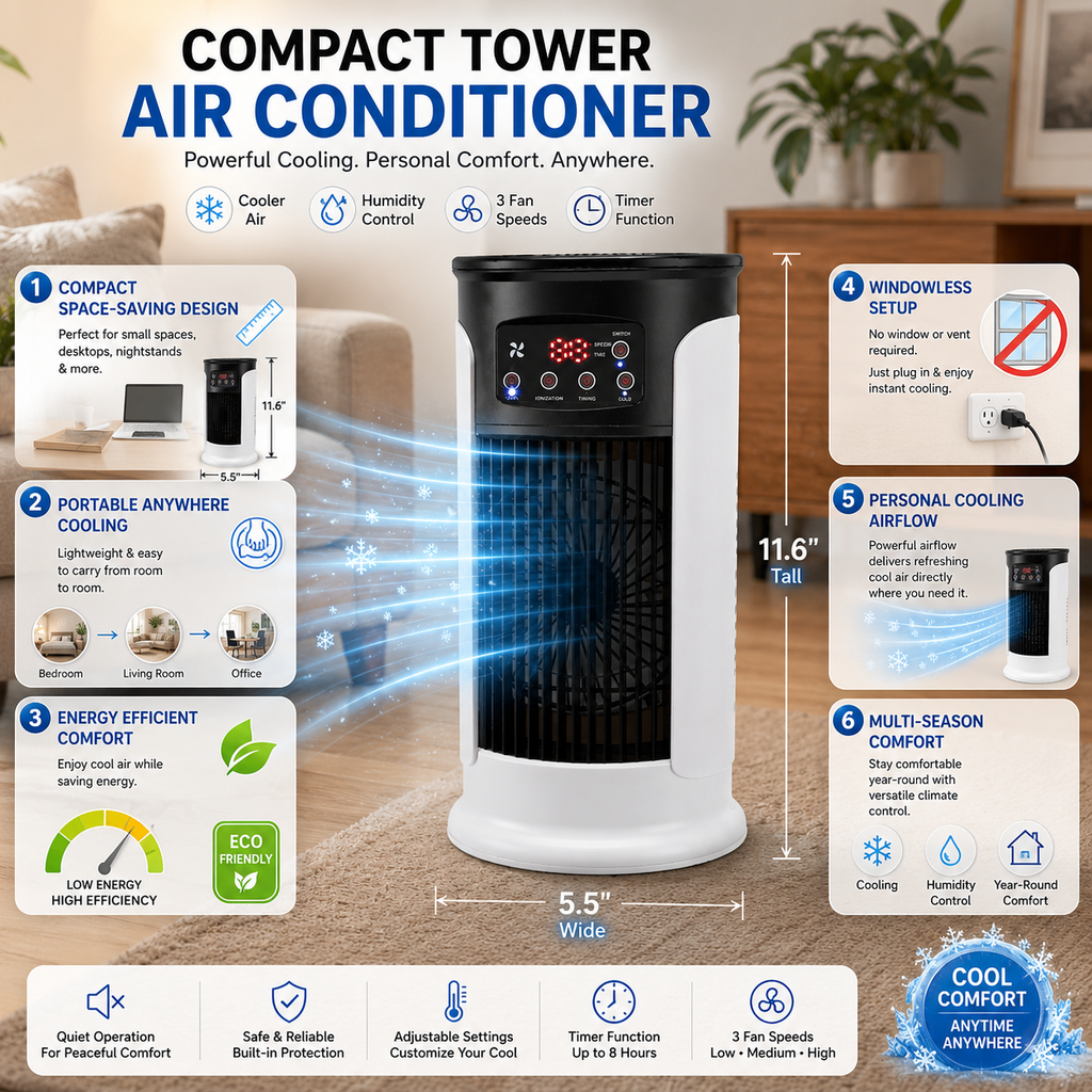 Compact Evaporative Air Cooler - USB Powered - Personal Desk Cooling - Energy Efficient | meowbutter