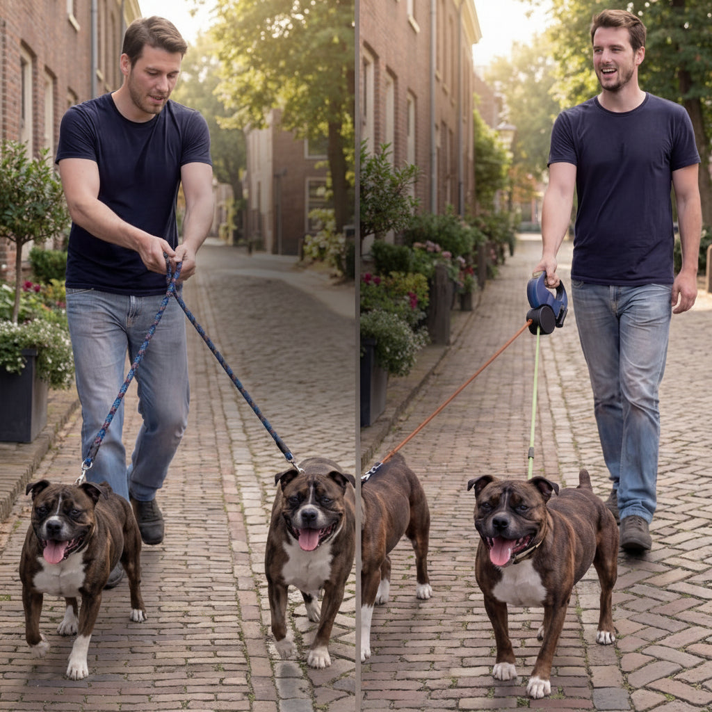 Dog Leash Dual Retractable Tangle Free Walking Lead Two Dogs | Meowbutter