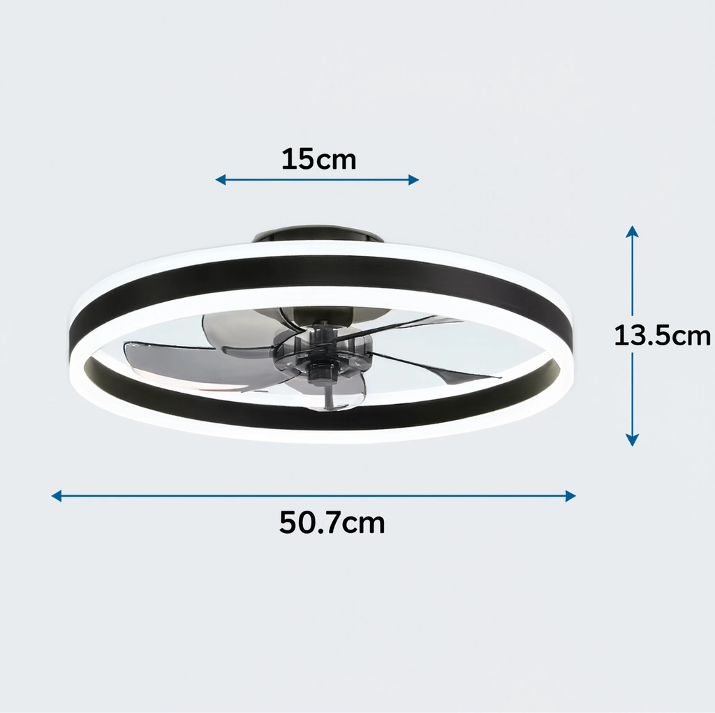 Takvifte med LED-lys - 50 cm - 6 hastigheter - 3 fargetemperaturer - Fjernkontroll | meowbutter