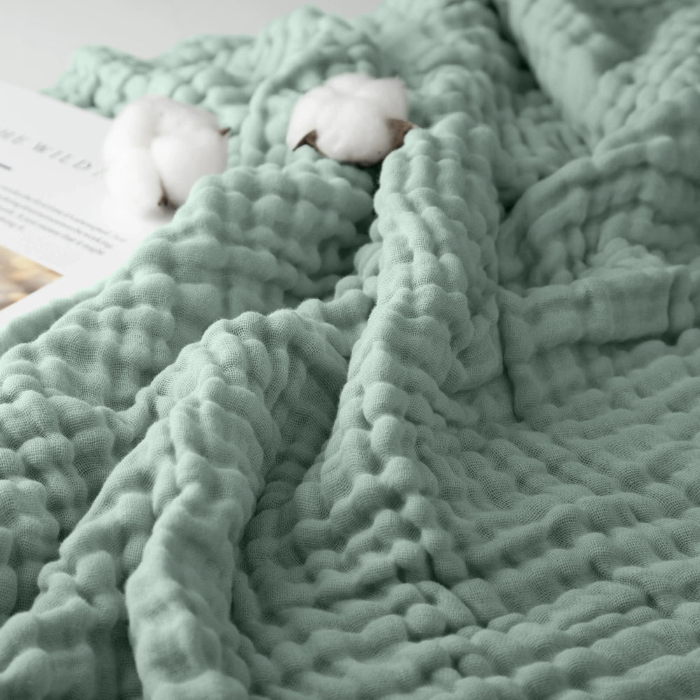 Klassische Decke mit Monogramm aus 100 % Musselin-Baumwolle