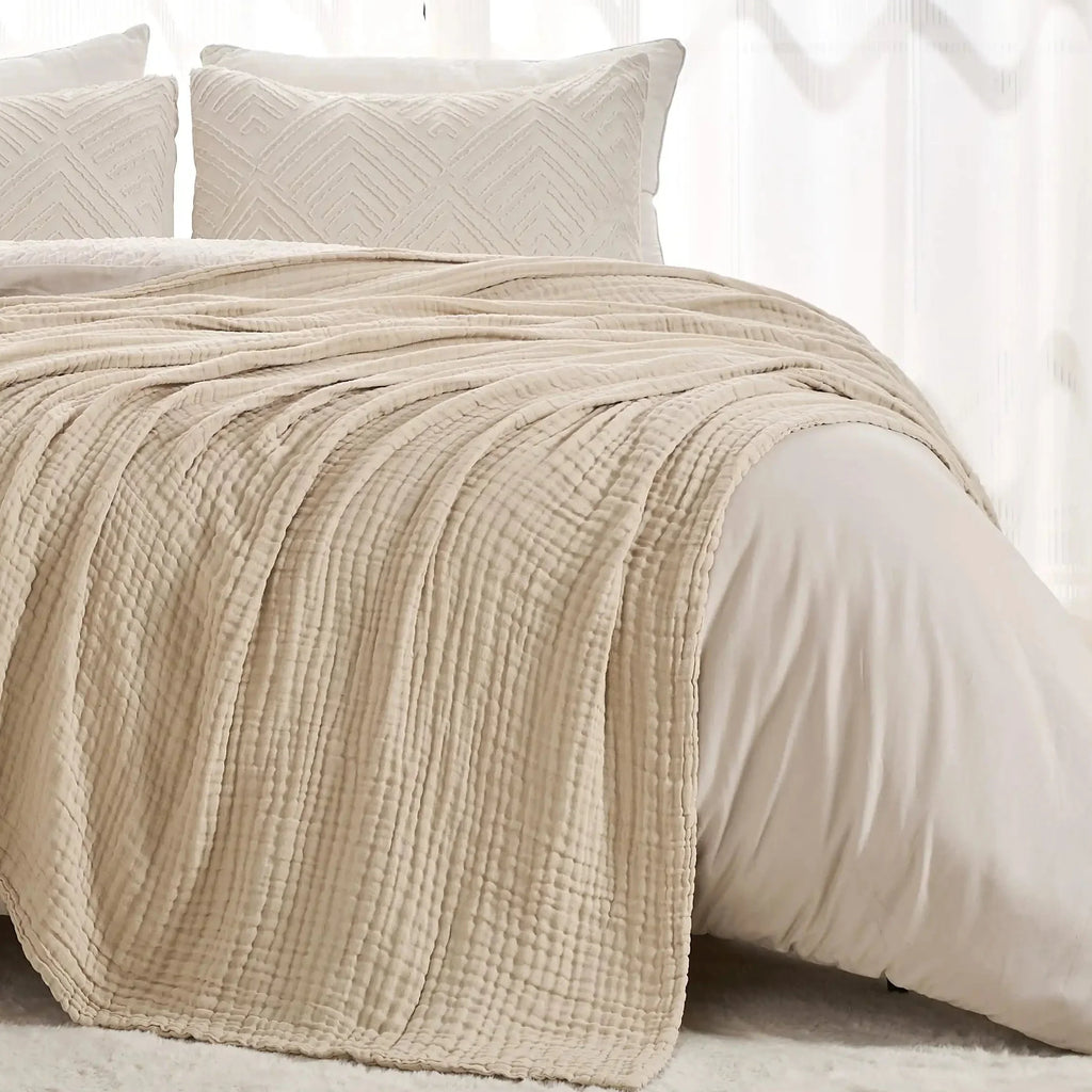 Klassische Decke mit Monogramm aus 100 % Musselin-Baumwolle