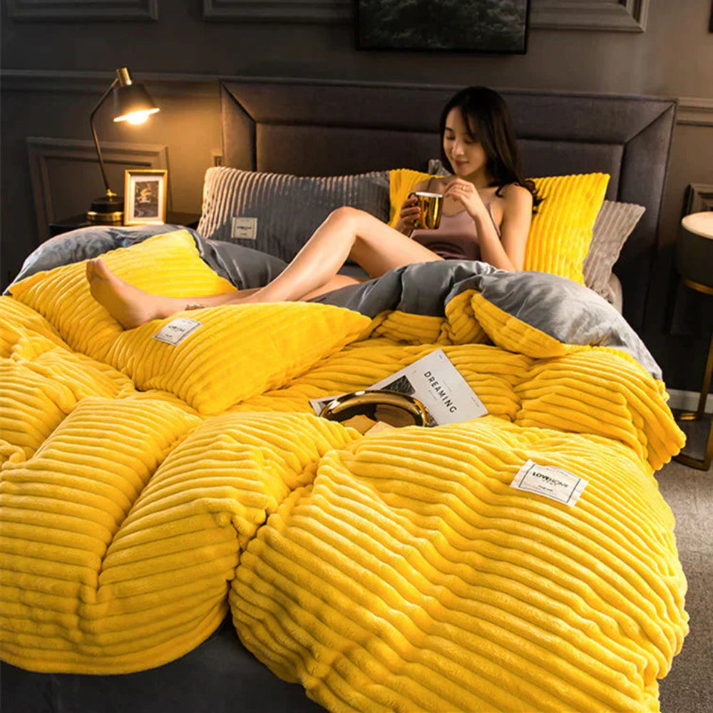 Bedding Duvet Cover Set Plush-Style Winter Bedspread Design | Meowbutter