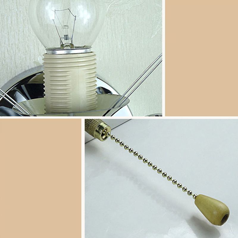 Elegant Crystal Wall Sconce With Pull Chain for Bedroom | Orntli