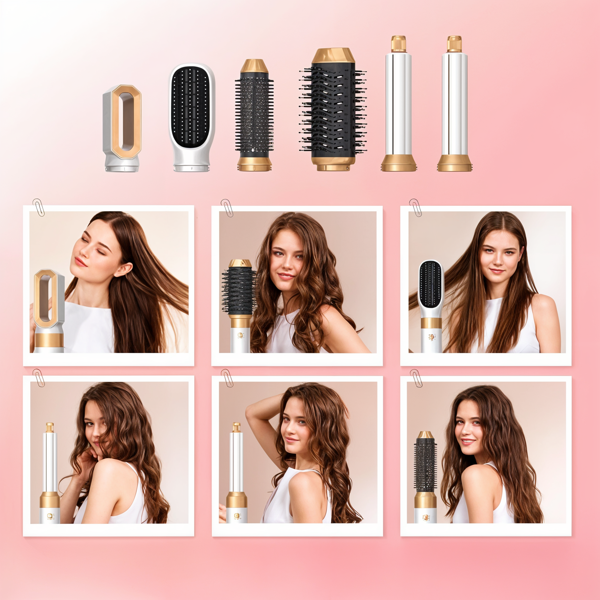 5-in-1ヘアドライヤースタイラー - イオニックテクノロジー - 複数のスタイリングアタッチメント付き | meowbutter
