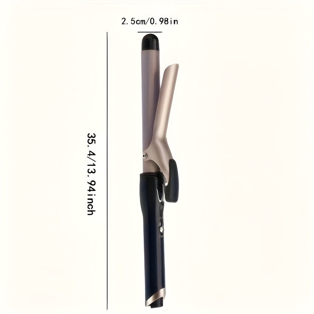 Corded Ceramic Curling Iron — Built-In Safety Clamp, Friction-Reducing Coating